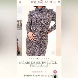 Ivy city co black Jackie dress